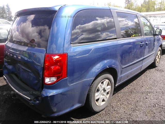 2D4RN4DG1BR788810 - 2011 DODGE GRAND CARAVAN EXPRESS BLUE photo 4