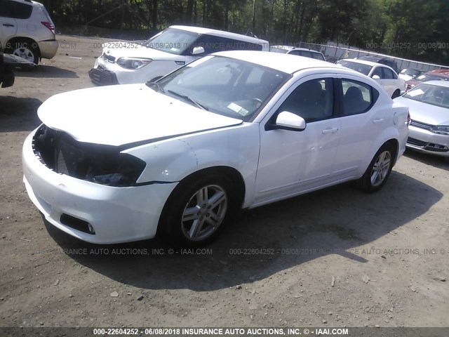 1C3CDZCG5DN708935 - 2013 DODGE AVENGER SXT WHITE photo 2