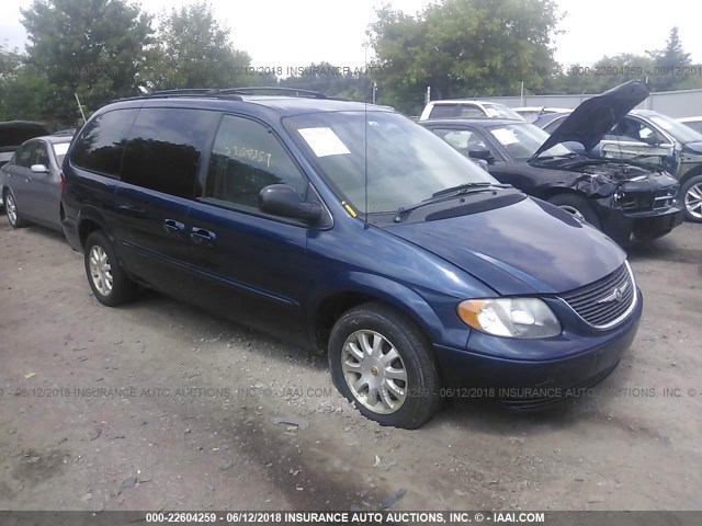 2C4GP74L52R792355 - 2002 CHRYSLER TOWN & COUNTRY EX BLUE photo 1