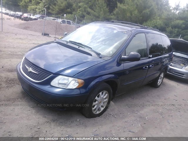 2C4GP74L52R792355 - 2002 CHRYSLER TOWN & COUNTRY EX BLUE photo 2