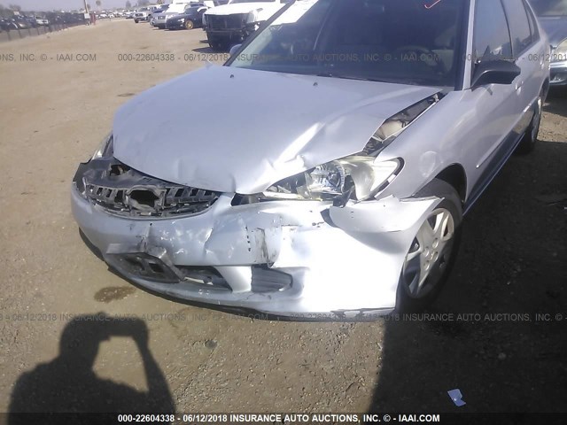 1HGEN26514L000410 - 2004 HONDA CIVIC GX SILVER photo 6