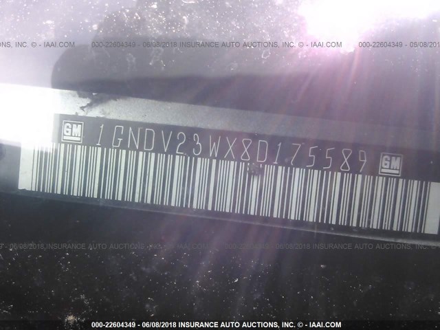 1GNDV23WX8D175589 - 2008 CHEVROLET UPLANDER LS SILVER photo 9