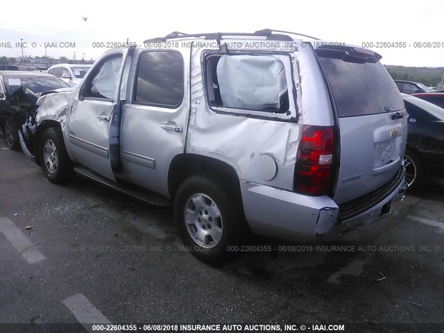 1GNSKBE09DR243564 - 2013 CHEVROLET TAHOE K1500 LT SILVER photo 3