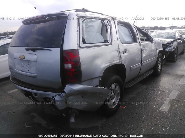 1GNSKBE09DR243564 - 2013 CHEVROLET TAHOE K1500 LT SILVER photo 4