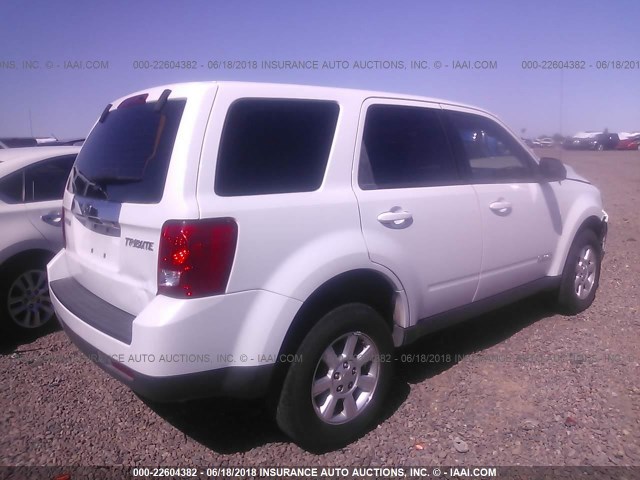 4F2CZ02Z38KM13156 - 2008 MAZDA TRIBUTE I WHITE photo 4