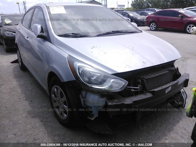 KMHCT4AE4EU748994 - 2014 HYUNDAI ACCENT GLS/GS SILVER photo 1