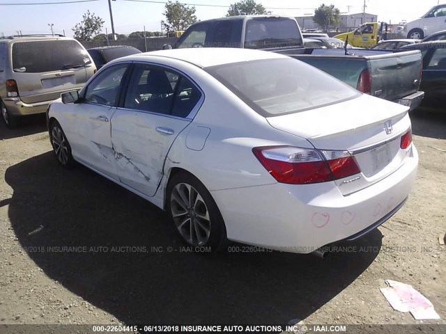 1HGCR2F51EA110088 - 2014 HONDA ACCORD SPORT WHITE photo 3