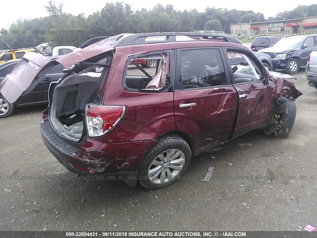 JF2SHBDC8BH775234 - 2011 SUBARU FORESTER 2.5X PREMIUM MAROON photo 4