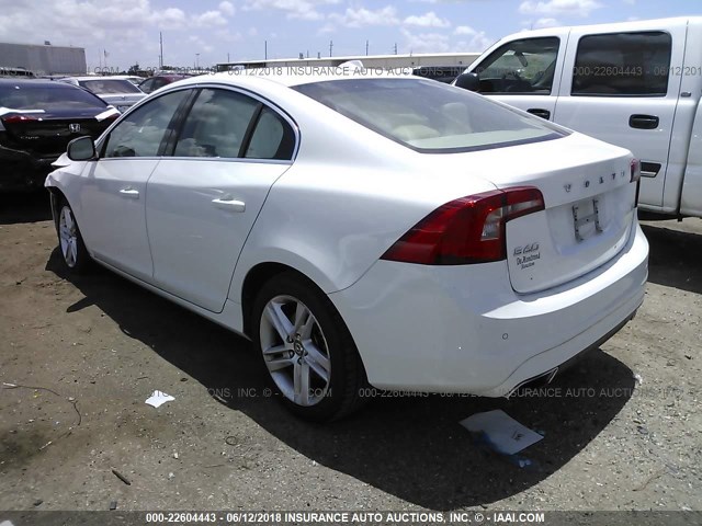 YV140MFK5F1344499 - 2015 VOLVO S60 PREMIER WHITE photo 3