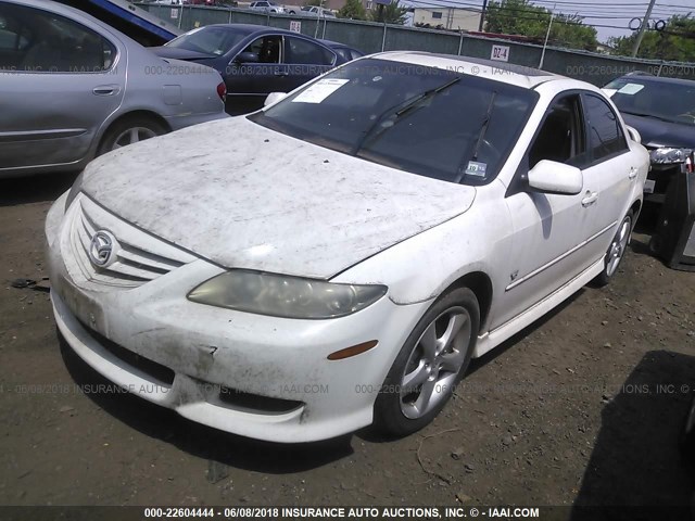 1YVHP80DX55M11667 - 2005 MAZDA 6 S WHITE photo 2