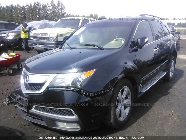 2HNYD2H63AH511995 - 2010 ACURA MDX TECHNOLOGY BLACK photo 2