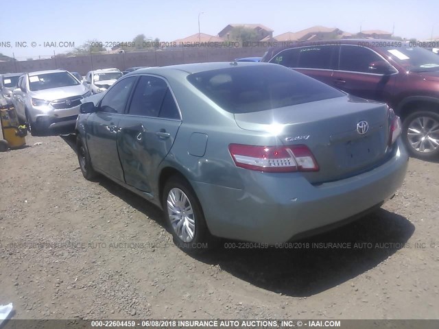 4T1BF3EK1BU707974 - 2011 TOYOTA CAMRY SE/LE/XLE TURQUOISE photo 3