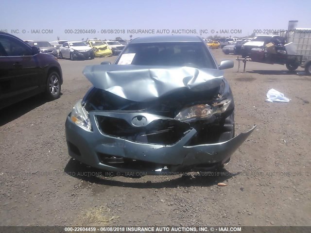 4T1BF3EK1BU707974 - 2011 TOYOTA CAMRY SE/LE/XLE TURQUOISE photo 6