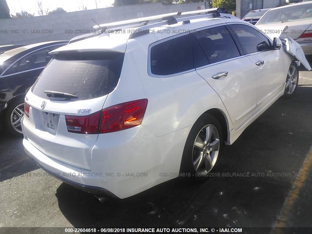 JH4CW2H5XEC000129 - 2014 ACURA TSX WHITE photo 4