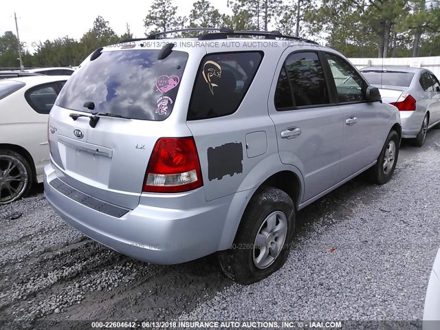 KNDJD733065540063 - 2006 KIA SORENTO EX/LX SILVER photo 4