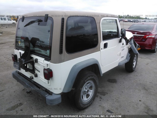 1J4FA49S4YP723138 - 2000 JEEP WRANGLER / TJ SPORT WHITE photo 4