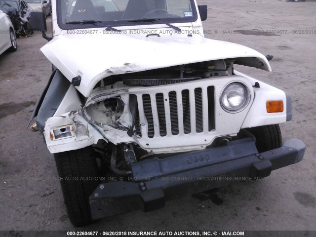 1J4FA49S4YP723138 - 2000 JEEP WRANGLER / TJ SPORT WHITE photo 6