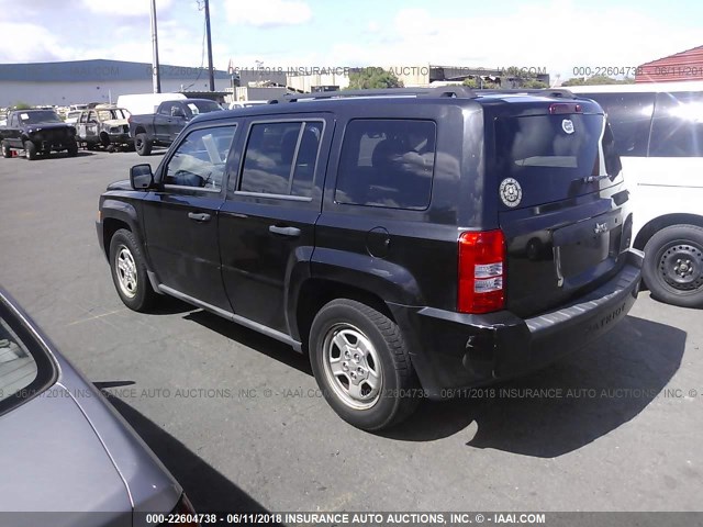 1J4NT1GA8AD638177 - 2010 JEEP PATRIOT SPORT BLACK photo 3