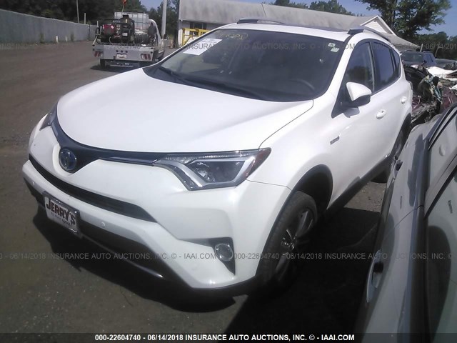 JTMRJREV3GD000431 - 2016 TOYOTA RAV4 HV XLE WHITE photo 2