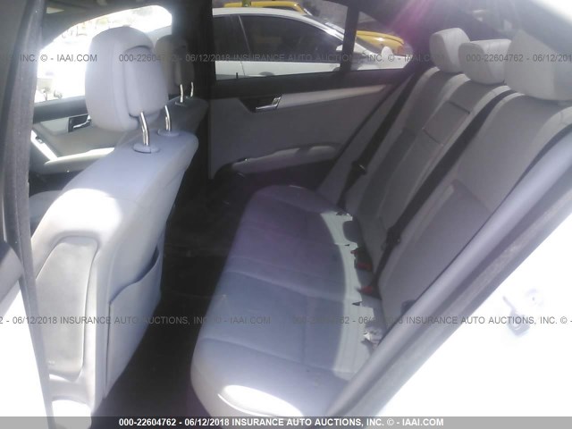 WDDGF5EB1AR098494 - 2010 MERCEDES-BENZ C 300 WHITE photo 8