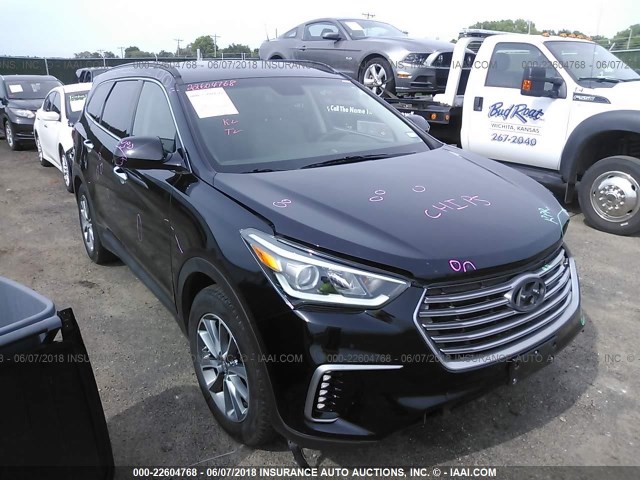 KM8SM4HF8HU212075 - 2017 HYUNDAI SANTA FE SE BLACK photo 1