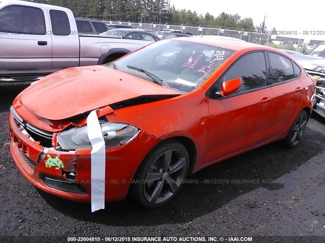 1C3CDFEB5FD242061 - 2015 DODGE DART GT ORANGE photo 2