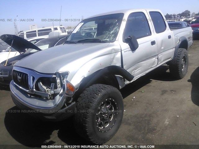 5TEHN72N33Z262931 - 2003 TOYOTA TACOMA DOUBLE CAB SILVER photo 2