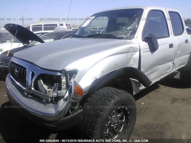 5TEHN72N33Z262931 - 2003 TOYOTA TACOMA DOUBLE CAB ვერცხლისფერი ფოტო 6