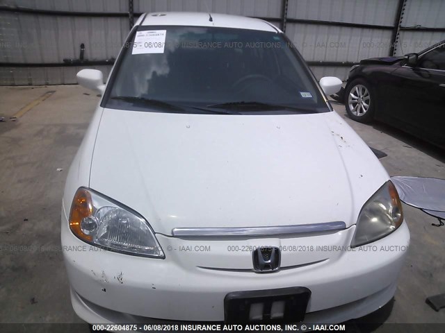 JHMES96663S009776 - 2003 HONDA CIVIC HYBRID WHITE photo 6