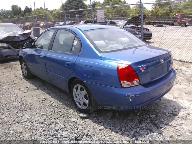 KMHDN46D76U223458 - 2006 HYUNDAI ELANTRA GLS/GT/LIMITED BLUE photo 3