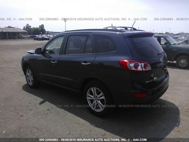 5XYZK4AG3CG108390 - 2012 HYUNDAI SANTA FE LIMITED GRAY photo 3