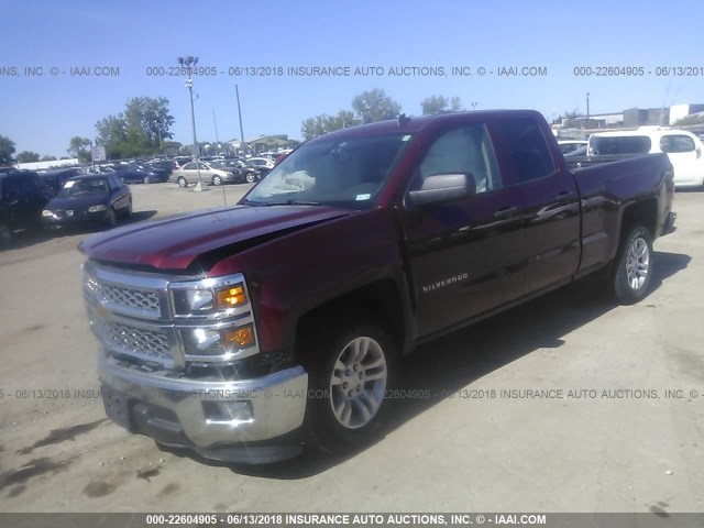 1GCRCREC3EZ116639 - 2014 CHEVROLET SILVERADO C1500 LT MAROON photo 2