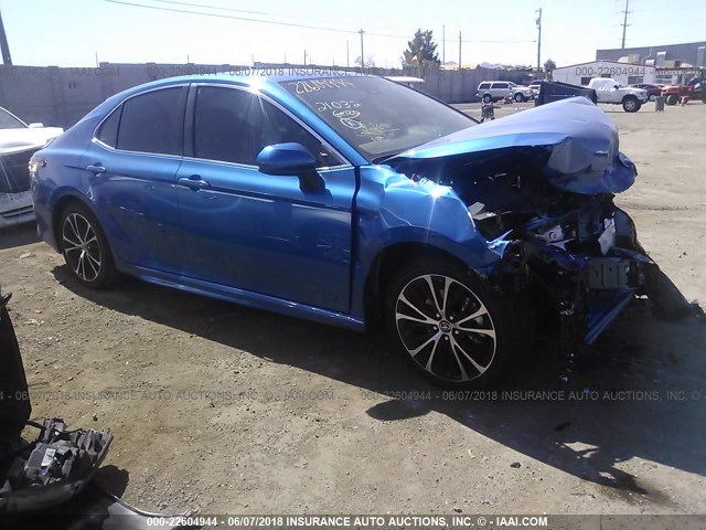 4T1B11HK0JU031725 - 2018 TOYOTA CAMRY L/LE/XLE/SE/XSE BLUE photo 1