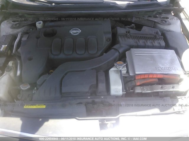 1N4CL21E08C151303 - 2008 NISSAN ALTIMA HYBRID SILVER photo 10