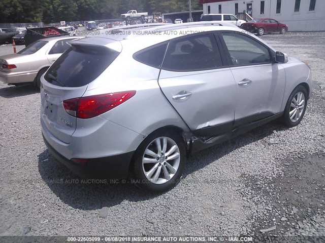 KM8JU3AC7CU489394 - 2012 HYUNDAI TUCSON GLS/LIMITED SILVER photo 4