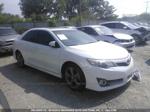 4T1BF1FK4CU632966 - 2012 TOYOTA CAMRY SE/LE/XLE WHITE photo 1