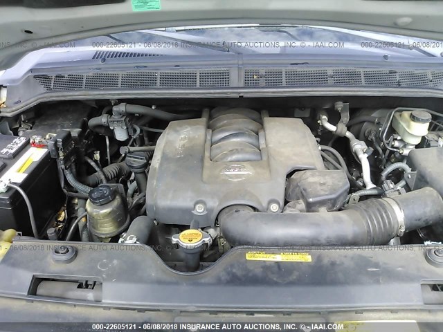 5N1AA08A85N704791 - 2005 NISSAN ARMADA SE/LE SILVER photo 10