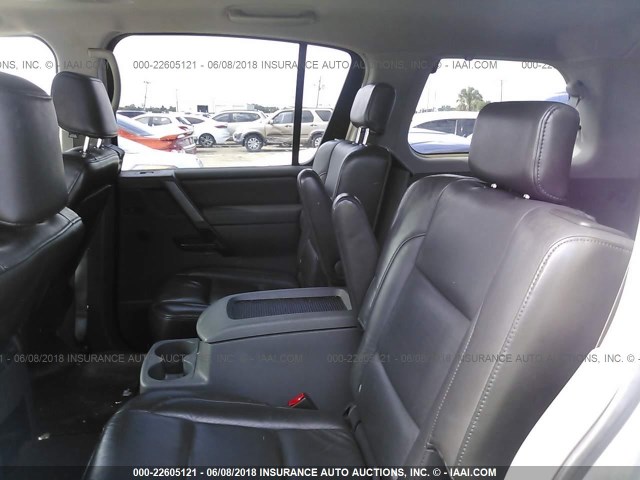 5N1AA08A85N704791 - 2005 NISSAN ARMADA SE/LE SILVER photo 8