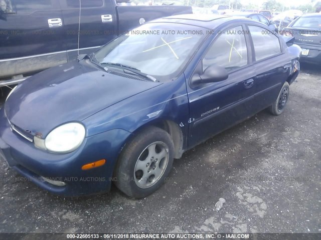 1B3ES46C61D184509 - 2001 DODGE NEON SE/ES BLUE photo 2