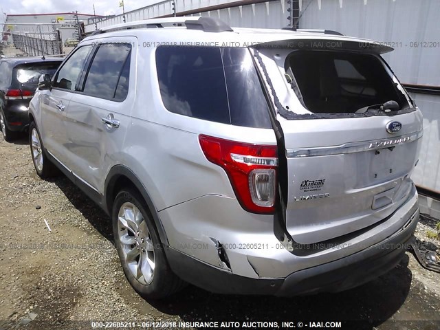 1FM5K7F90DGA25505 - 2013 FORD EXPLORER LIMITED Silber Foto 3