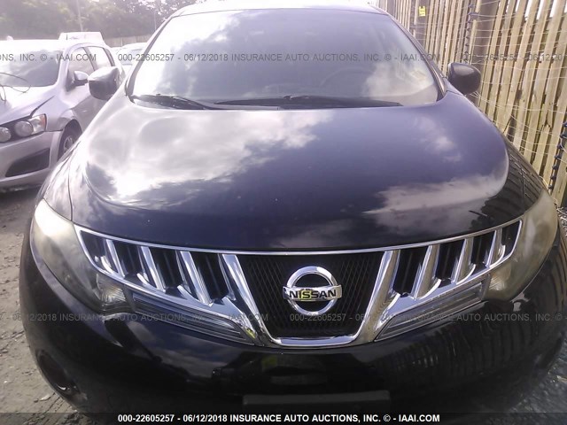 JN8AZ1MW5AW104131 - 2010 NISSAN MURANO S/SL/LE BLACK photo 6