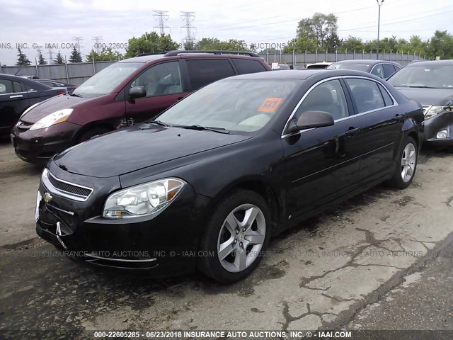 1G1ZG57B69F206577 - 2009 CHEVROLET MALIBU LS BLACK photo 2