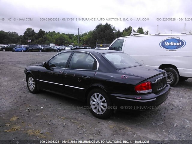 KMHWF35H62A619221 - 2002 HYUNDAI SONATA GLS/LX BLACK photo 3