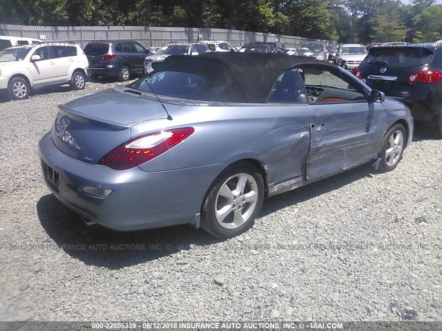 4T1FA38P27U135022 - 2007 TOYOTA CAMRY SOLARA SE/SLE Light Blue photo 4