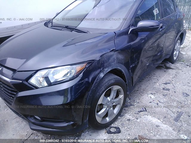 3CZRU5H51GM718778 - 2016 HONDA HR-V EX GRAY photo 6