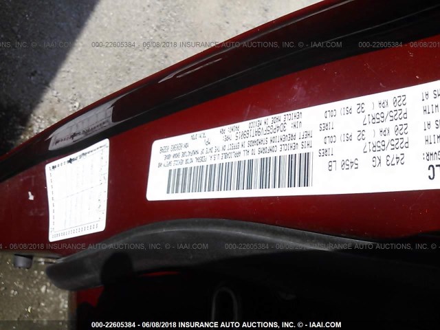 3D4PG5FV9AT169015 - 2010 DODGE JOURNEY SXT RED photo 9