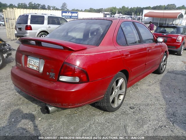 3N1AB51DX2L705989 - 2002 NISSAN SENTRA SE-R SPEC V RED photo 4