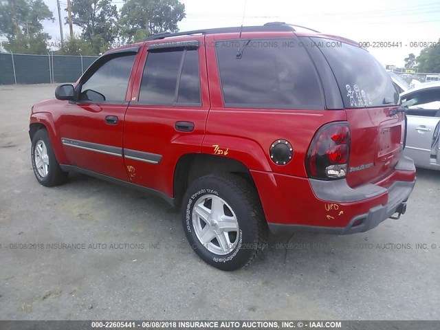 1GNDT13S822121255 - 2002 CHEVROLET TRAILBLAZER  RED photo 3