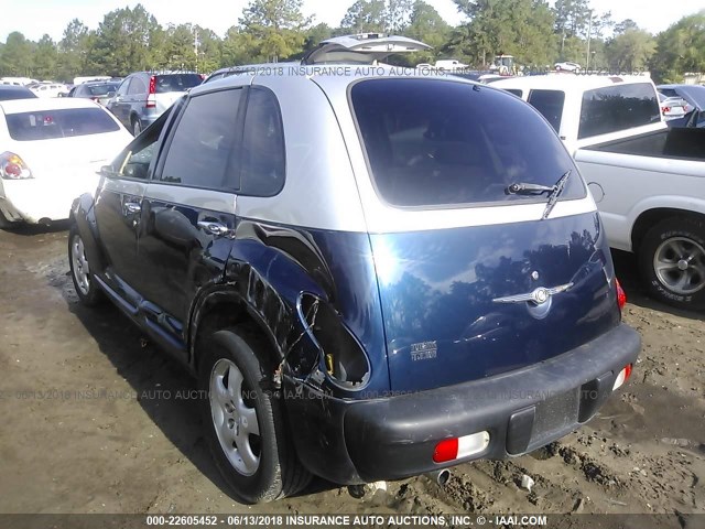 3C4FY58B62T363415 - 2002 CHRYSLER PT CRUISER TOURING BLUE photo 3