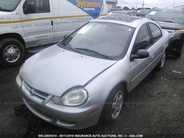 1B3ES46C42D536049 - 2002 DODGE NEON SE SILVER photo 2